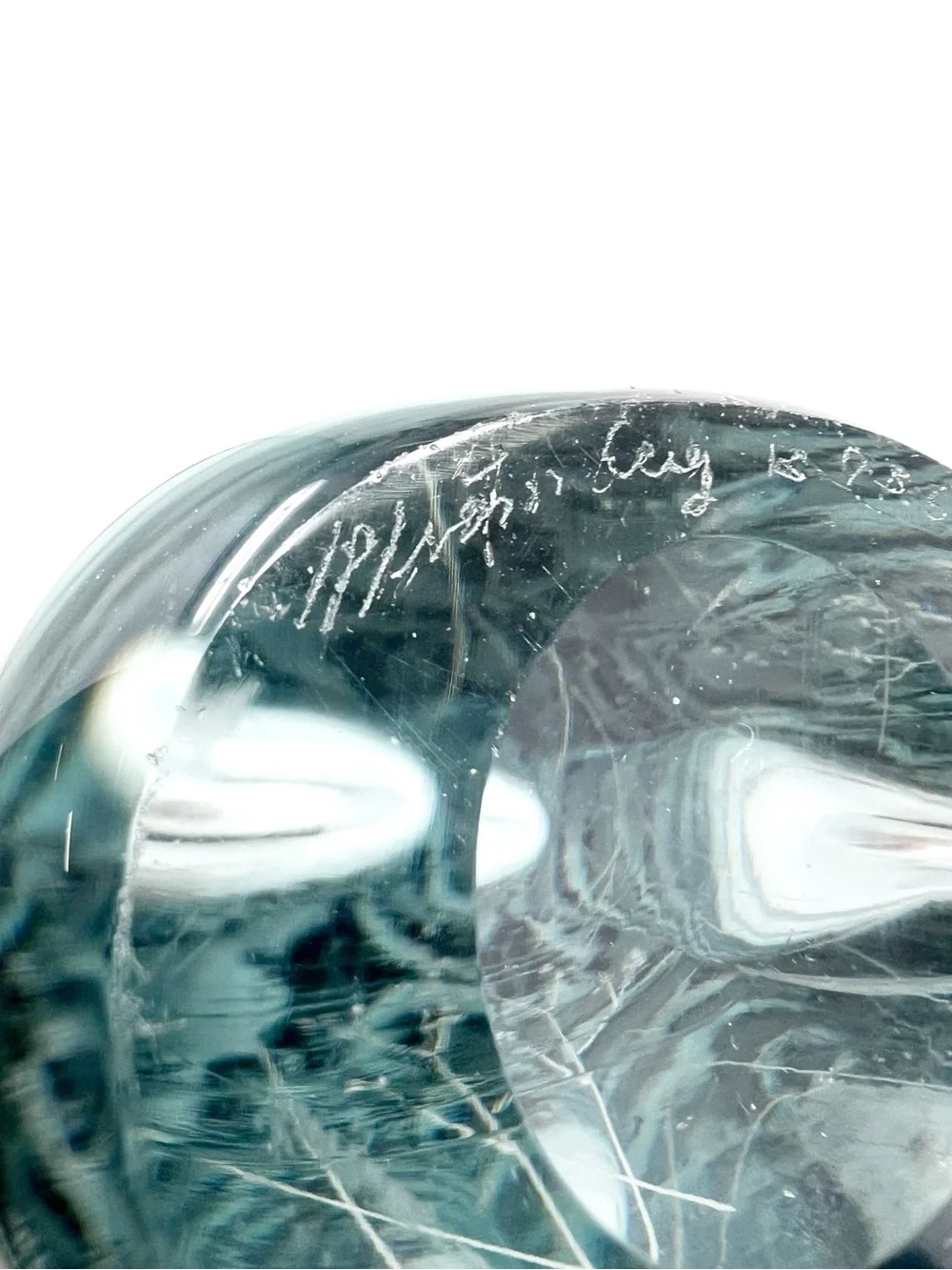 Vintage MCM Signed Strömberg Art Vase with Etched Floral Design B936 EUC
